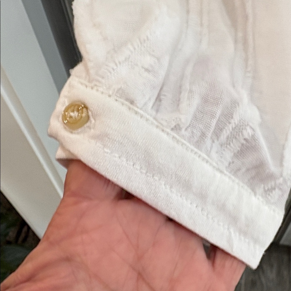 Maeve Anthropologie Ivory Textured Wrap Blouse - Picture 3 of 9